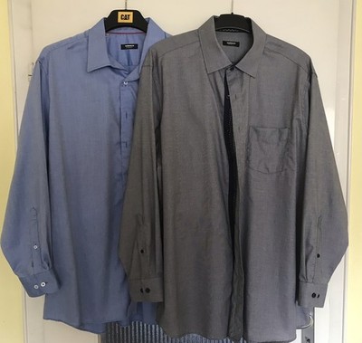 2 Tolle Sehr Gut Erhaltene Hemden Von WALBUSCH Größe 45/46 bzw 45 blau + grau !