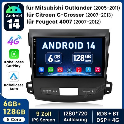 Für Mitsubishi Outlander II CWW 2005-2011 Carplay Autoradio GPS NAVI 6GB+128GB
