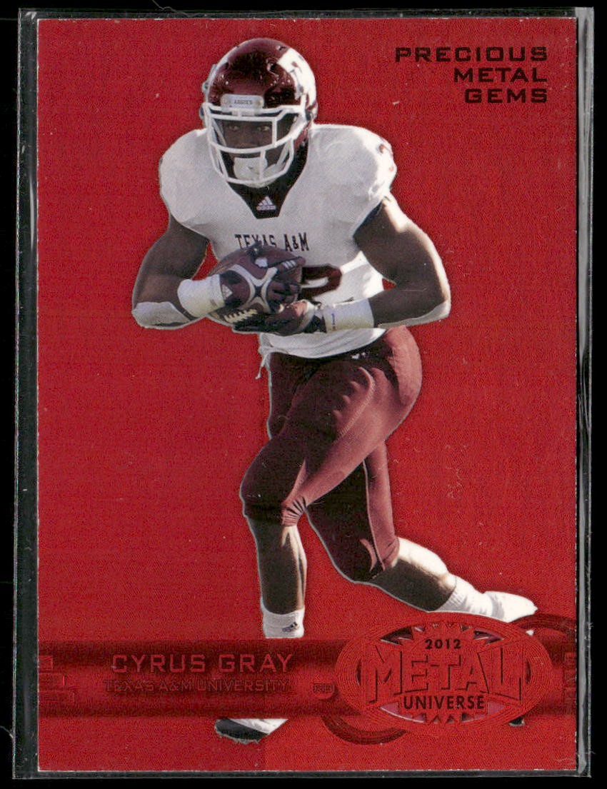 Cyrus Gray 2012 Fleer Retro Metal Precious Gems Red Texas A&M Aggies #/100