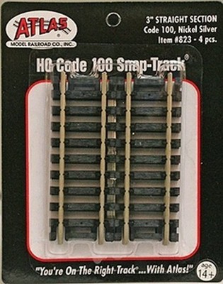 Atlas 823 Code 100 3'' Straight Snap-Track (4 Pcs.) (US IMPORT)