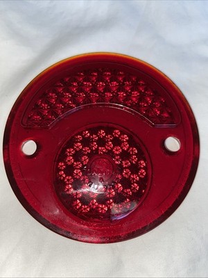 K-D  Red Glass Triflex 3-1/2'' Tail Light Lens A266 NOS