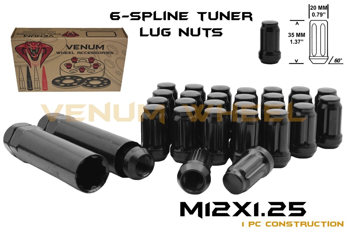 Aazon.co: Stanceagic 20pcs Black Spline 12x1.25 Tuner Lug Nuts