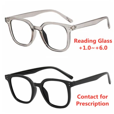 Men Women's Retro Business Large Square Rivet Adjustable Reading Glass +1.0~+6.0