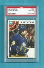 1978-79 Topps 231 Jerry Korab Buffalo Sabres! PSA 8 NM-MT! ONLY 7 PSA HIGHER!