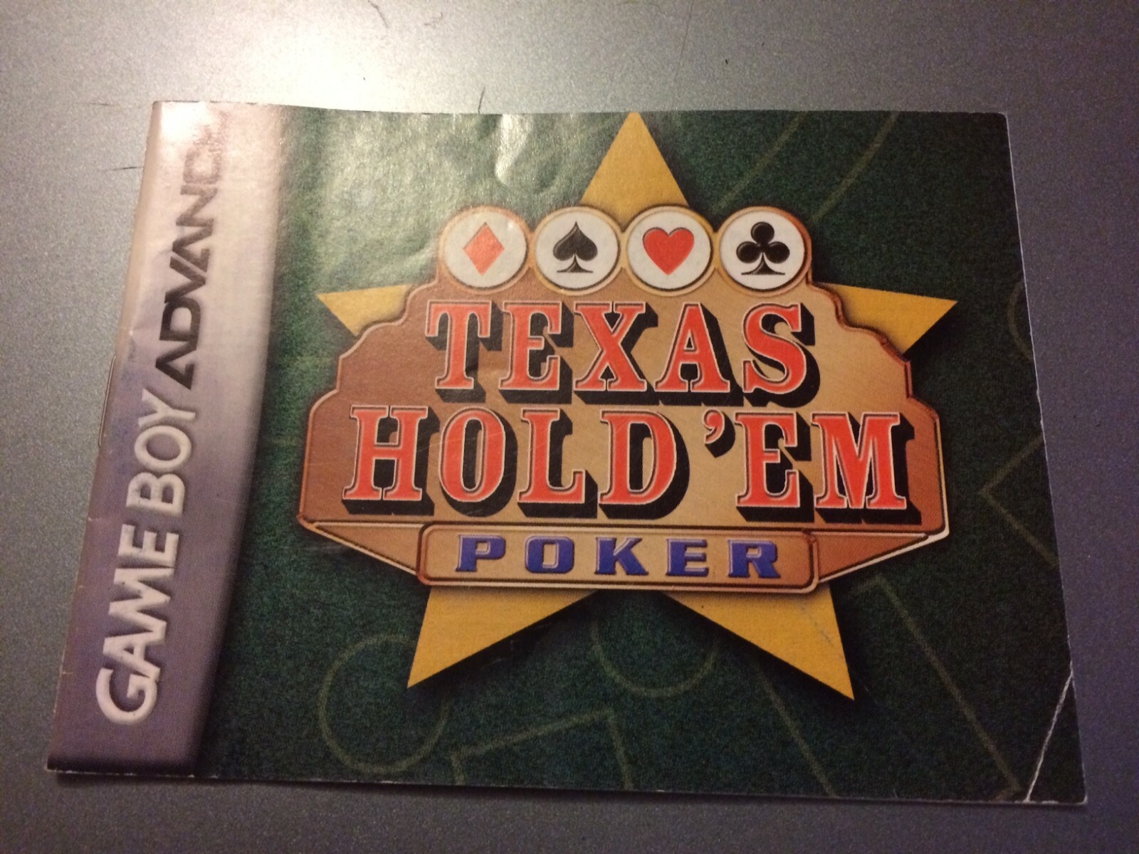 Texas Hold 'Em Poker Manual Nintendo Gameboy Advance GBA Game Boy