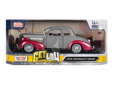 1939 Chevrolet Coupe Lowrider - Grey 1:24 Scale Model - Motormax