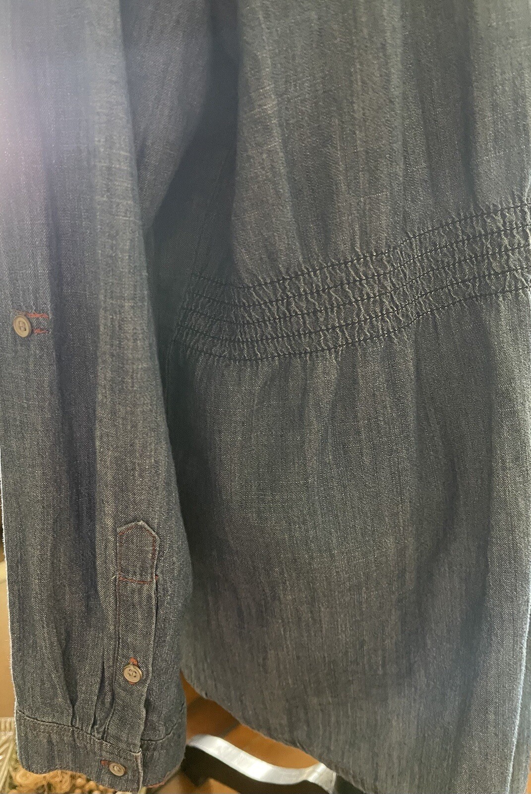 Multiples Button Front Lightweight Denim Long Sle… - image 7