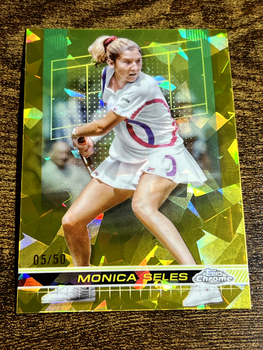 MONICA SELES 2024 Topps Chrome Tennis Sapphire Gold Ice Refractor