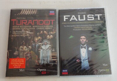 2 New DVD Puccini Turandot Gounod Faust Kaufmann Metropolitan Opera 044007438114