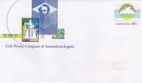 Australia 1996 Congress of Anaesthesiologists 45c prepaid Envelope unused VGC