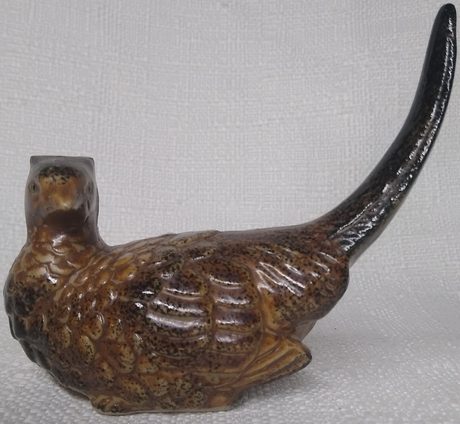 Vintage Brown Pheasant Bird Ceramic Figurine Shelf Decor 5"