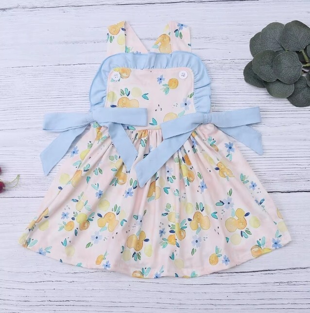 NEW Boutique Citrus Oranges Girls Sleeveless Dress Size 7-8