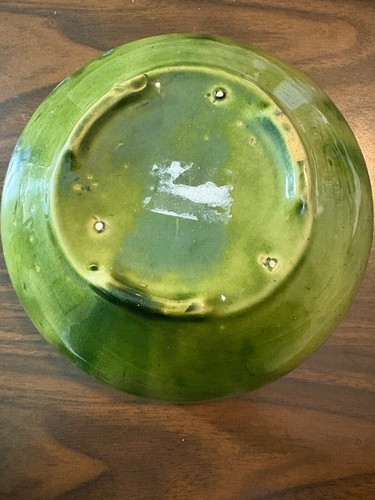 Vintage McCoy Pottery 7.5" Blue And Green Onyx Glaze Flower Bowl USA McCoy Bowl - Picture 3 of 4