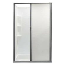 RV Retractable Rolling Shower Door 36"w X 65"h Platinum Woven Mesh