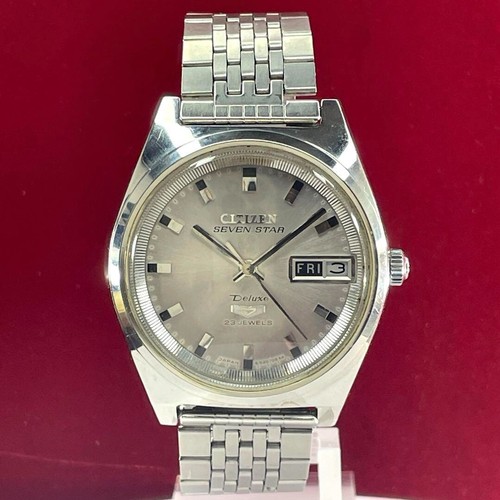 Citizen Seven Star Deluxe Automatic Watch SS Bracelet 23 Jewels 1969' Vintage - Picture 2 of 24