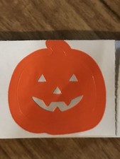 100 TANNING STICKER Stickers Scrapbooking Crafts ORANGE HALLOWEN PUMPKIN