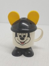 Mickey Mouse Plastic Sippy Cup Mug with Lid Walt Disney Productions Vintage