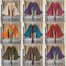 Wholesale 15 Pc Indian Vintage Silk Sari Bell...