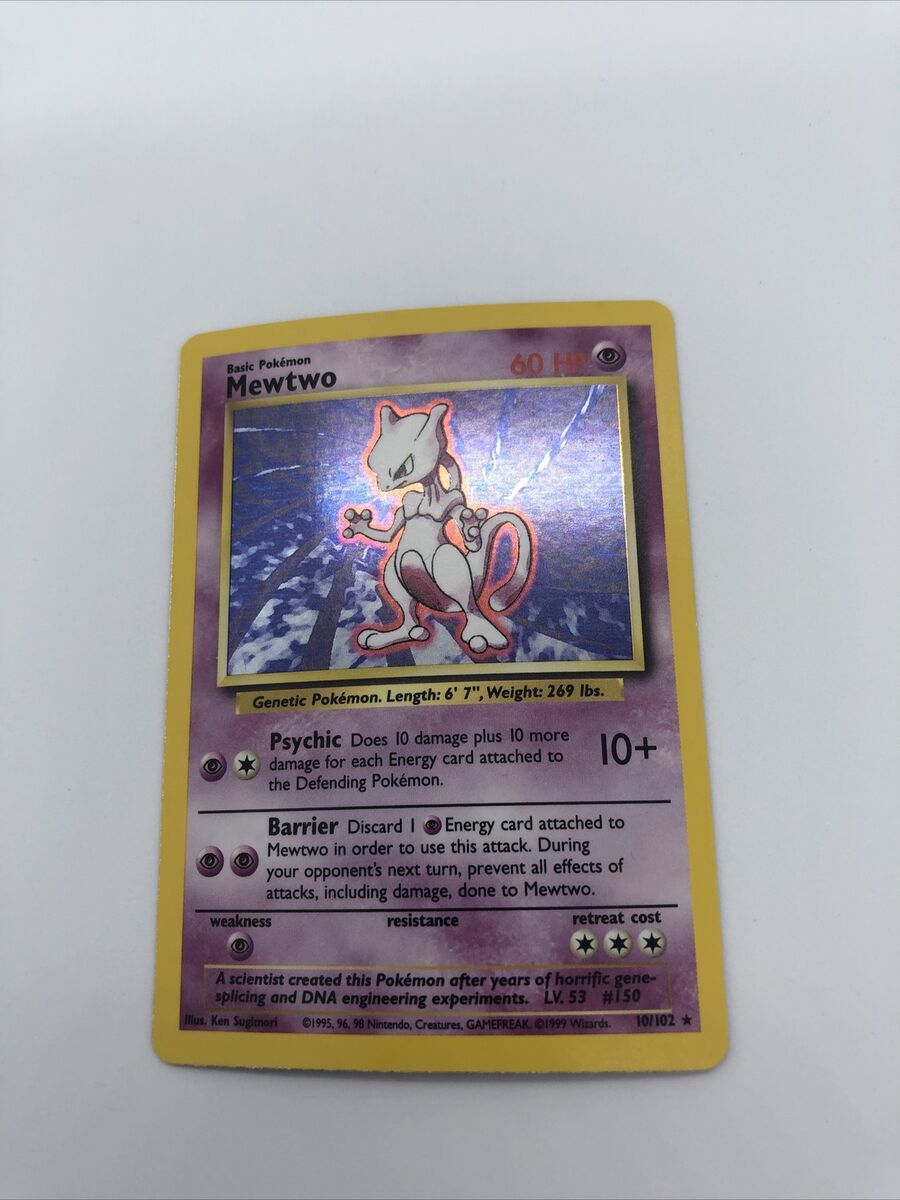 MEWTWO Pokemon Holofoil Base Set Rare Pokemon Card REAL CARD 