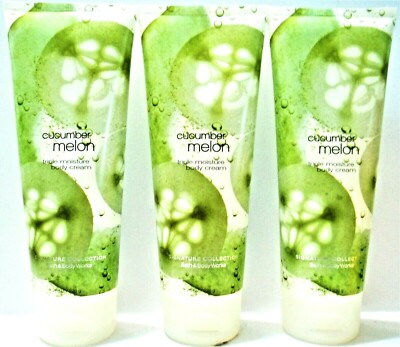 Bath Body Works CUCUMBER MELON Triple Moisture Body Cream, 8 oz/226 g, NEW x 3