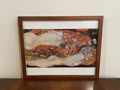 Klimt Sea Serpents II Framed Print 15x12 1907 Art Nouveau Modern Flowers