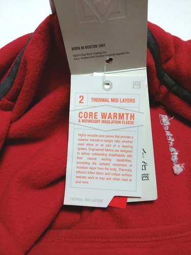 Avalanche Fleece Jacket Half Zip Red Medium Outdoor Thermal Mid Layers Men's - Picture 11 of 12