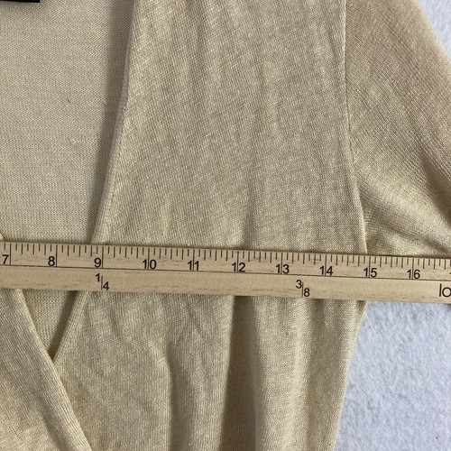 Ralph Lauren Black Label 100% Linen Faux Wrap Blouse Buckled Beige Women's XS - Picture 5 of 12