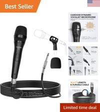Wired Microphone for Singing - Mic Clips, Metal Female, ON/Off Switch, 16.4ft...