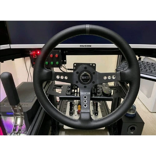 350MM SPARCO LEATHER DEEP DISH STEERING WHEEL 14INCH PCD 70MM - Picture 7 of 7