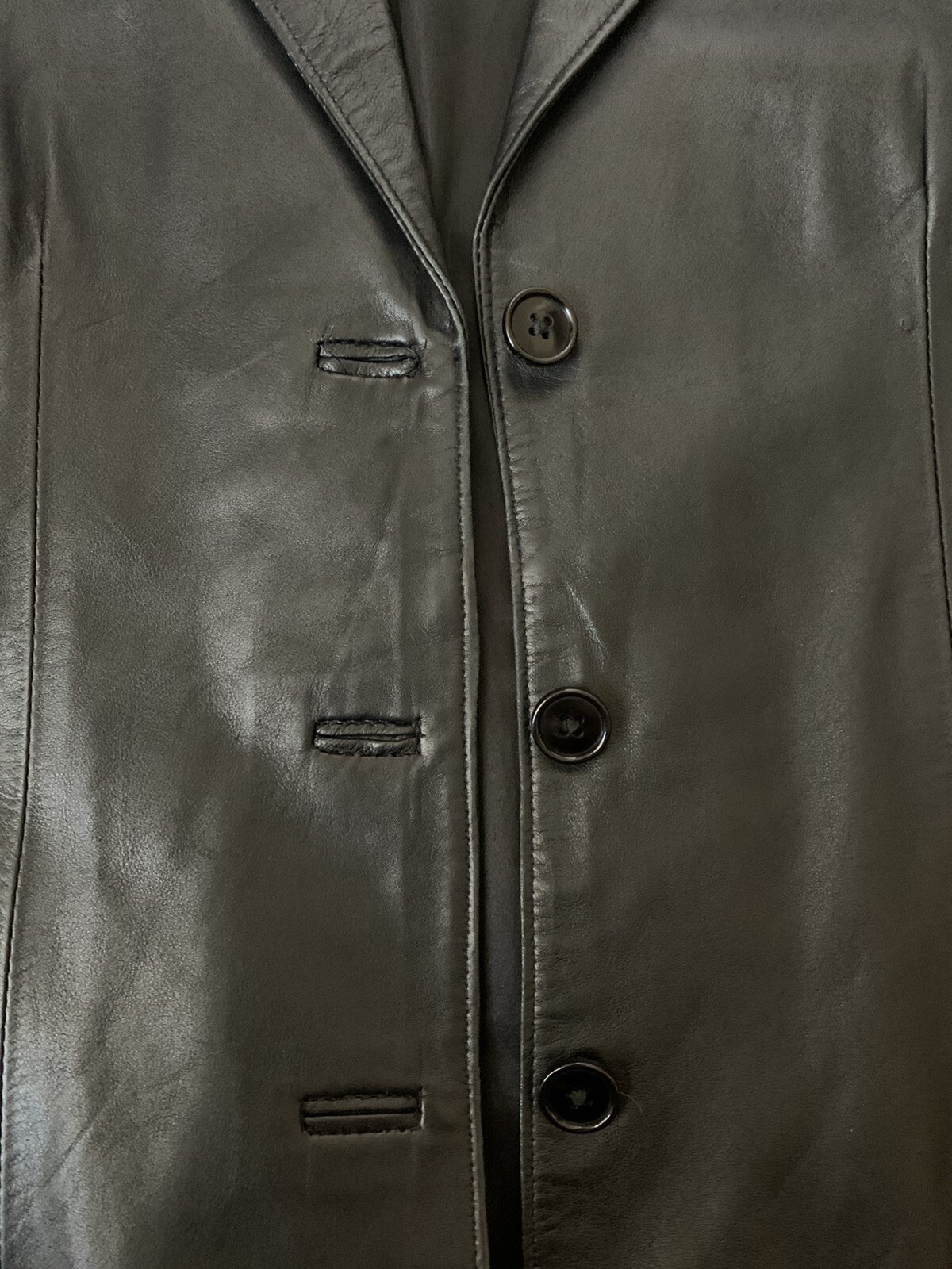 Women's Basic Real Leather Lightweight Button-Dow… - image 3