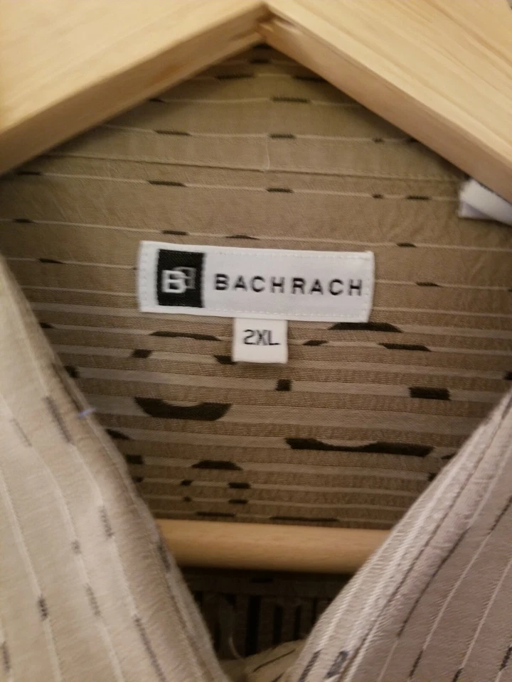 Bachrach Men Brown Long Sleeve French Cuff Button Up Casual Shirt Size 2XL - Image 4 of 4