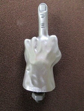 Rare Middle Finger Fuk You Motorcycle Ratrod Car Hood Ornament