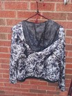 Body Glove Womens S  Hooded Jacket Tropical Print Black White — photo 3
