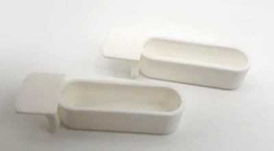 LAROY GROUP Naschnapf 2 Stück Eifutternapf Vogelnapf Futternapf L6 x H1,5 x B1,3 cm weiß