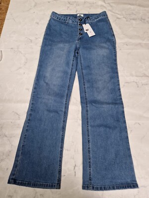 AJC Jeans Kick Flare Cropped Blau Hose Damen - Gr. 38