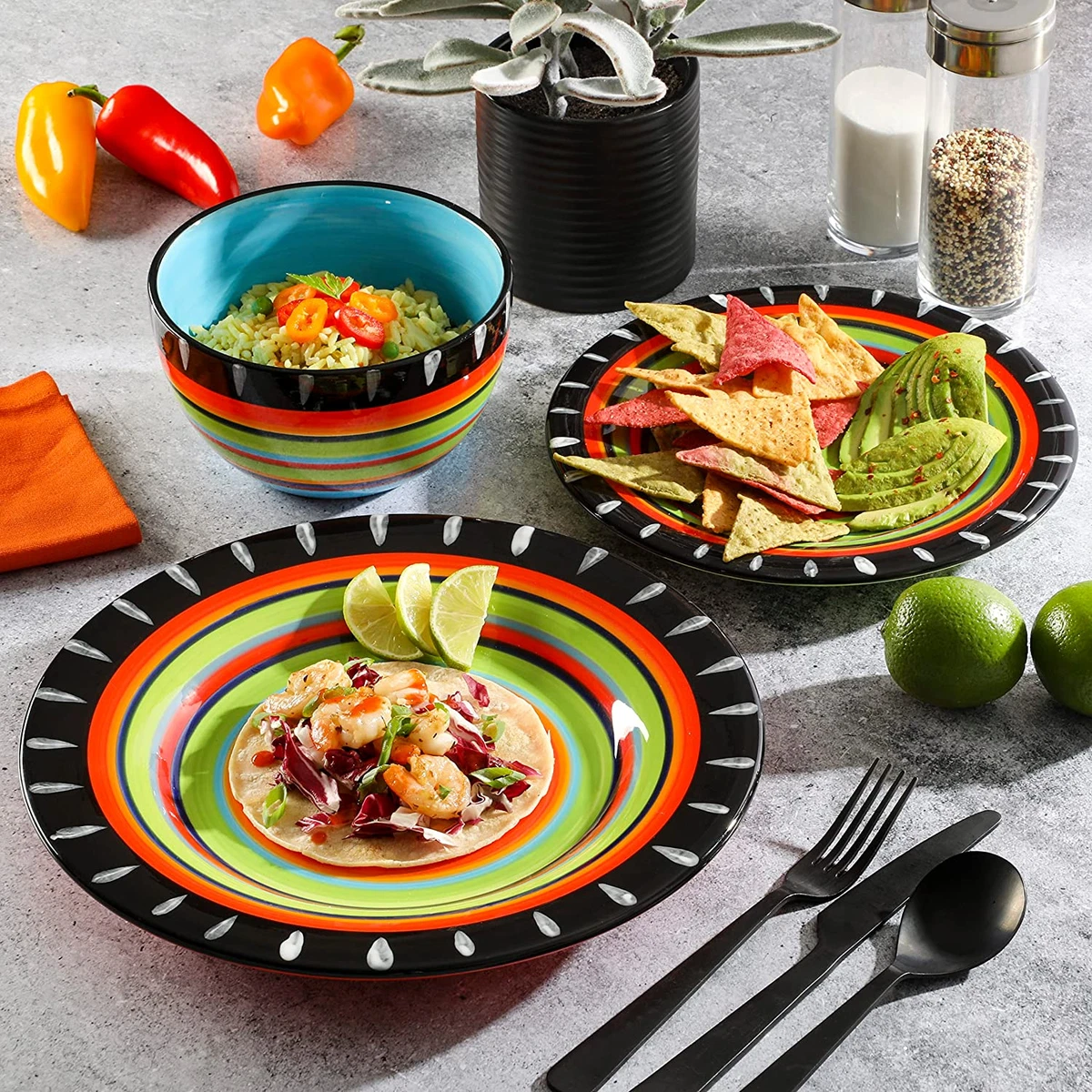Gibson Elite Feliz Mesa 12 Piece Hand Painted Dinnerware Set eBay