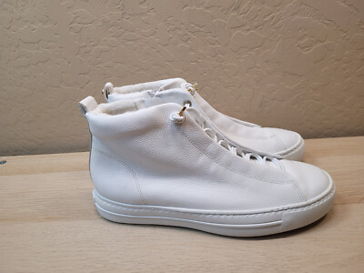 Paul Green Womens Simona High Top Sneaker Shoes White Leather US Sz 10 EU 7.5