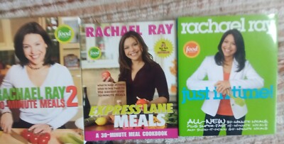 3 Rachael Ray Cookbooks/  30 minute meals 2 + Just in time! + Express Lane Meals