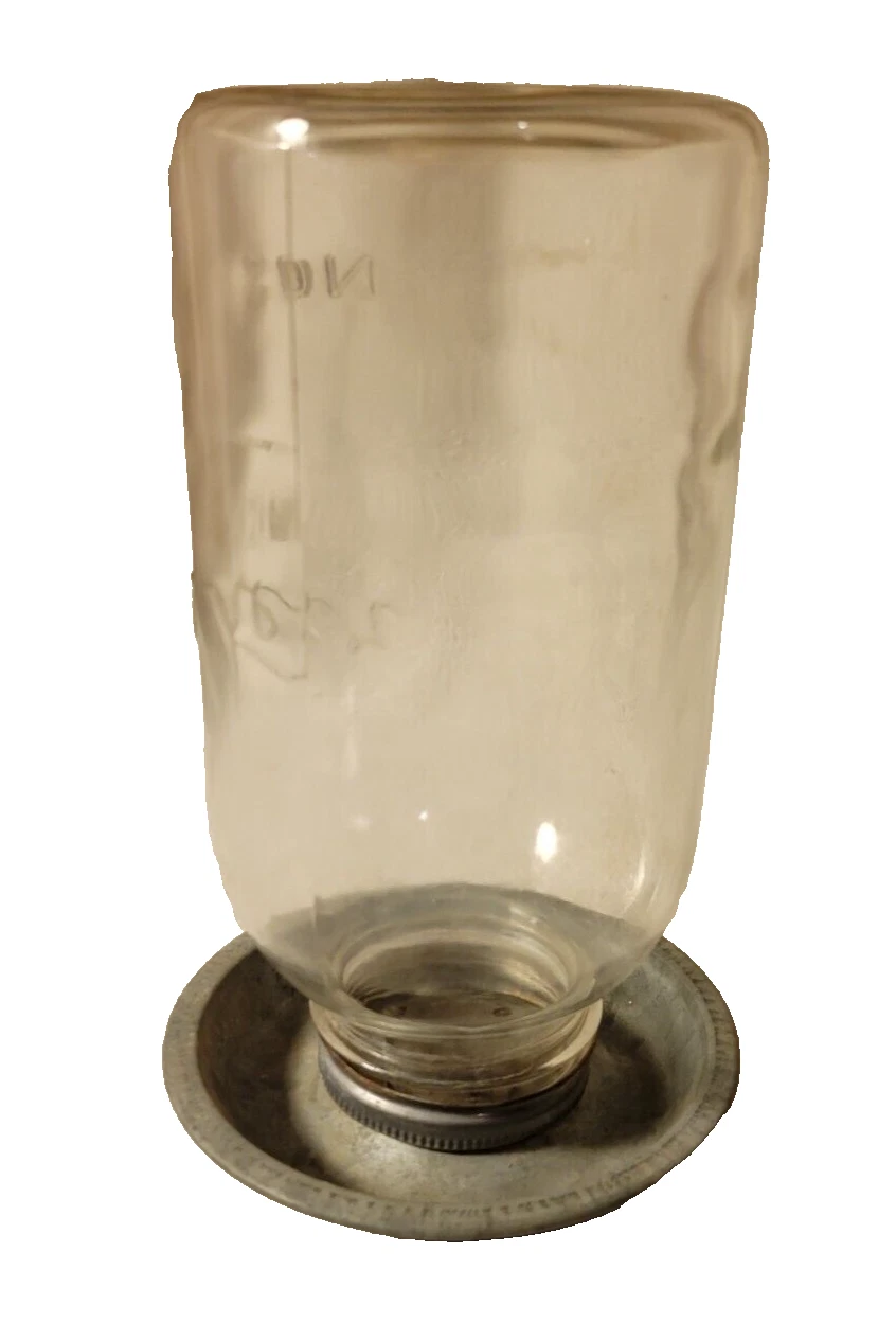 Vintage Baby Chick Feeder Kerr Canning Jar Feeder Primitive