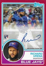 2018 Topps Series 2 - Topps 1983 Richard Urena Red Autograph #83A-RU Rookie 9/25