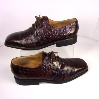 Giorgio Brutini Alligator Ostrich Pattern Leather Cognac color Cap Toe Mens 11M