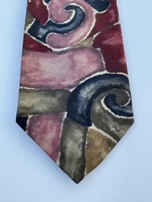 Men?s Fine Quality Wine Silk Necktie In Excellent Condition By Marks & Spencer