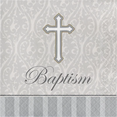 Baptism Napkins Cross Lunch Napkins Devotional Religious Napkins 16ct - Image 1 of 2