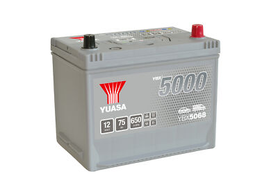 12V 75Ah 650A (EN) YBX 5000 Yuasa YBX5068 Silver High Performance Autobatterie