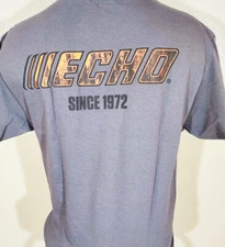 ECHO Outdoor Power Equipment mens gray & orange short sleeve T-shirt NEW!