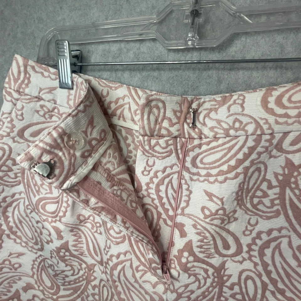 Nuevo Victoria Beckham Target Rubor Rosa Paisley Jacquard Pantalones Cortos Para Mujer’s 12 Pliegues Foto 3 de 4