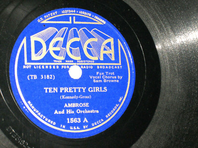78rpm AMBROSE ten pretty girls DECCA 1563 nice SEE PICS 