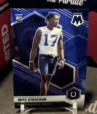 2021 Mike Strachan /75 Panini Mosaic Blue No Huddle Prizm Rookie Colts #397