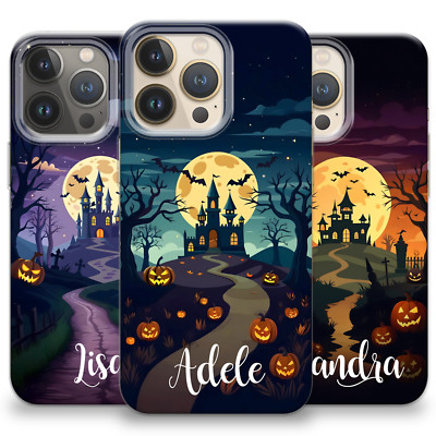 Personalisierte Handyhülle Halloween Geschenk Name Silikon Cover für iPhone 12 14 15