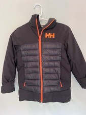 Helly Hansen Boys Black /Orange Ski Jacket Size 8 With Recco Technology